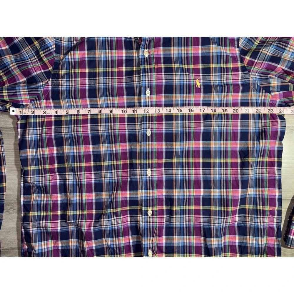 Polo Ralph Lauren Mens XL Plaid Button Down Shirt Cotton Pony Wedding Heritage‎